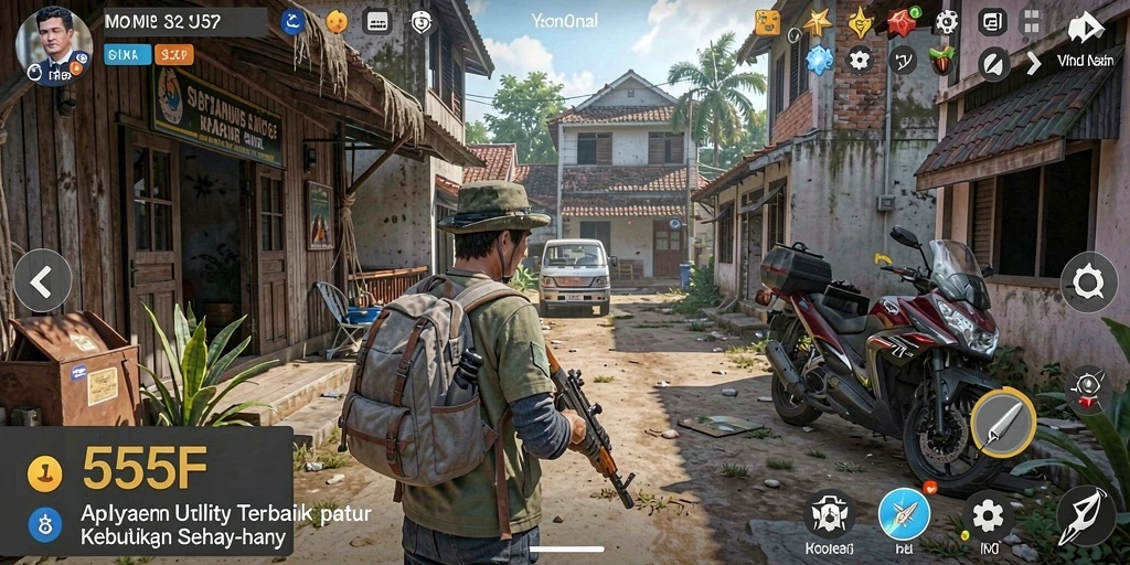 Tampilan antarmuka utama 555F yang intuitif dan berfungsi.
