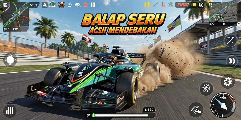 Gameplay Racing 55RT yang penuh aksi dan menegangkan.