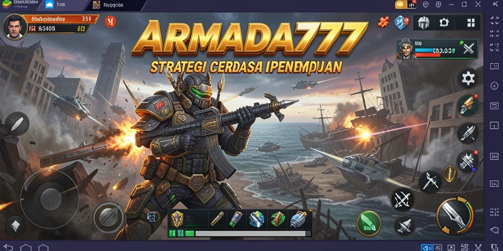 Tangkapan layar gameplay <strong>ARMADA777</strong> menunjukkan pertarungan armada yang mendebarkan.