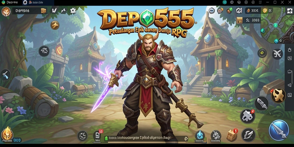 Tampilan gameplay DEPO555 yang menegangkan dalam pertarungan RPG.