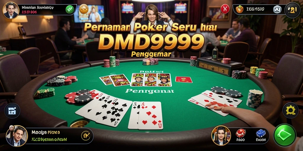 Tampilan gameplay Poker yang menegangkan dan seru di DMD999.