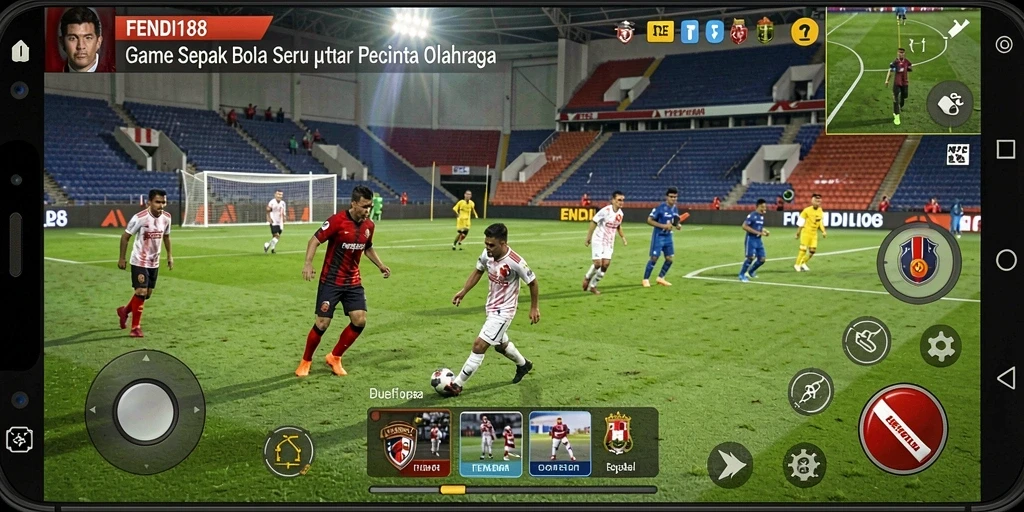 Gameplay FENDI188 yang dinamis dan menarik dalam pertandingan sepak bola.