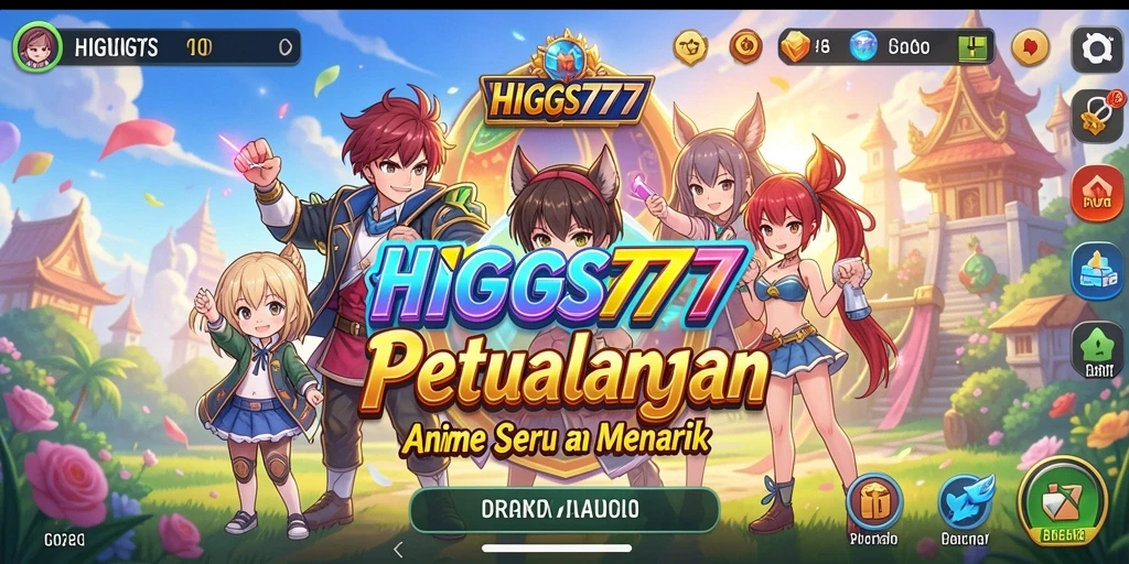 Screenshot gameplay HIGGS777 dengan karakter anime yang menarik.