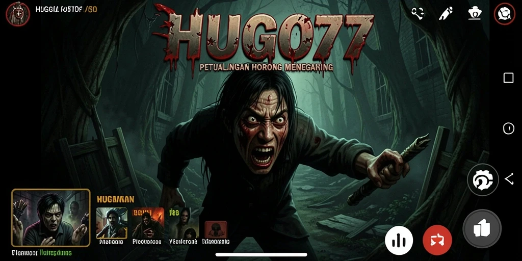 Visual menakutkan dari gameplay HUGO77 yang mencekam.