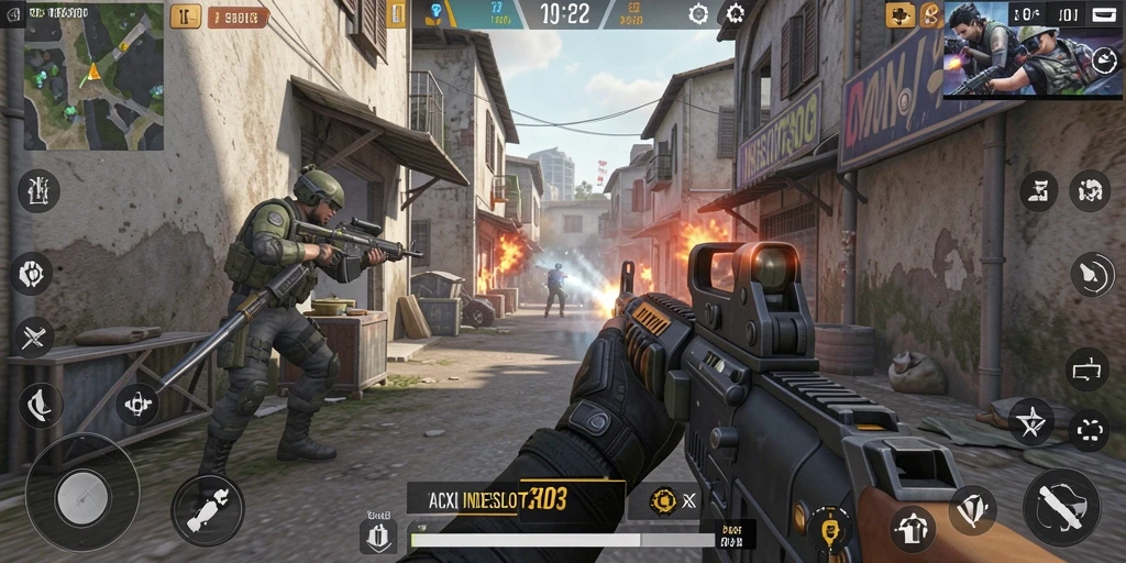 Tangkapan layar gameplay menampilkan aksi intens dalam INDESLOT303.