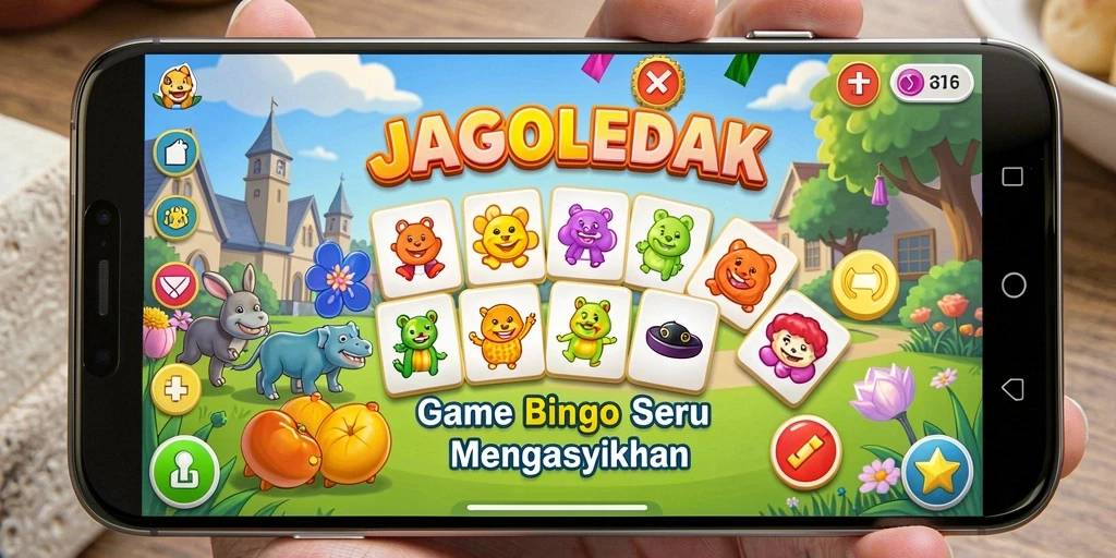 Tampilan gameplay seru JAGOLEDAK dengan angka Bingo yang berwarna-warni.