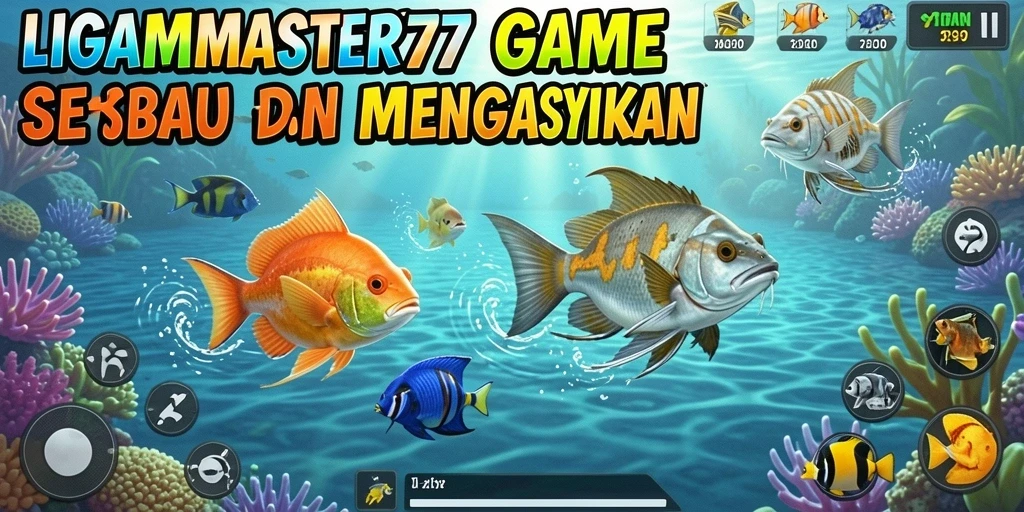Tampilan gameplay LIGAMASTER77 yang seru dengan aksi menembak ikan.