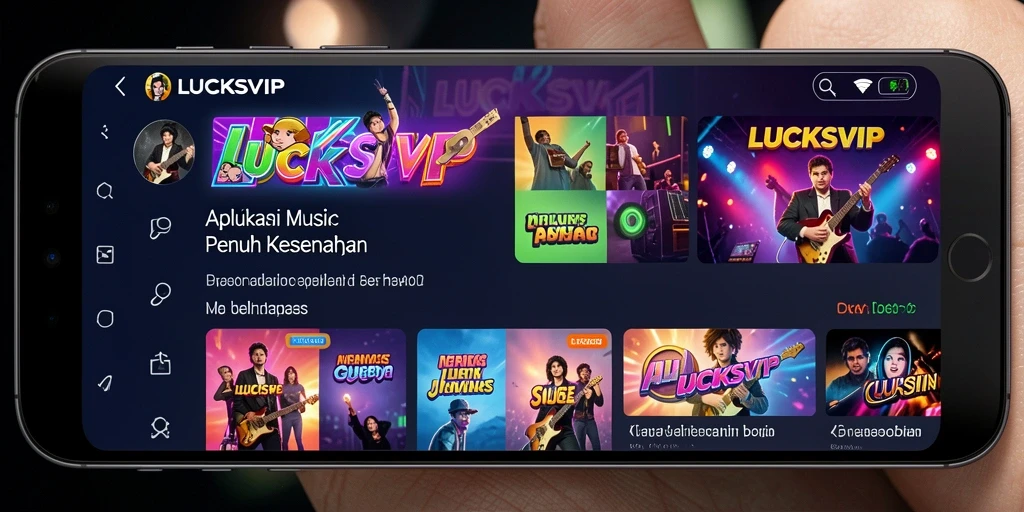 Tampilan gameplay seru di LUCKSVIP dengan berbagai pilihan lagu.