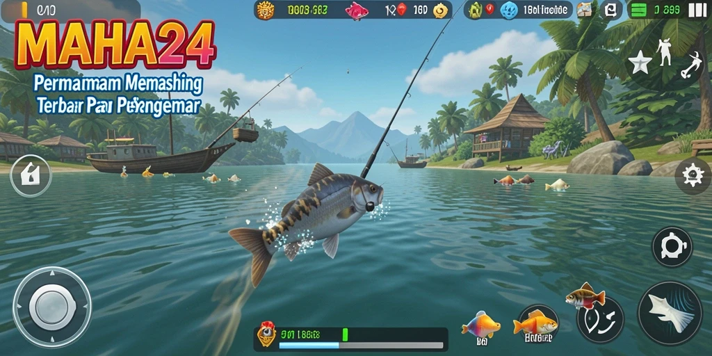 Gameplay menarik dalam MAHA24 dengan berbagai lokasi memancing.