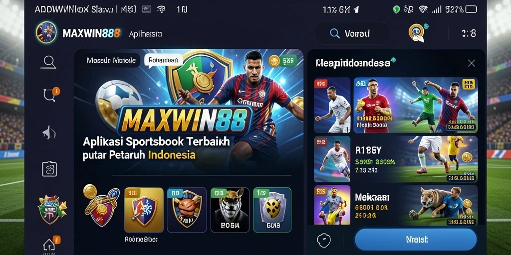 Screenshot gameplay MAXWIN88 menampilkan taruhan olahraga yang menarik.