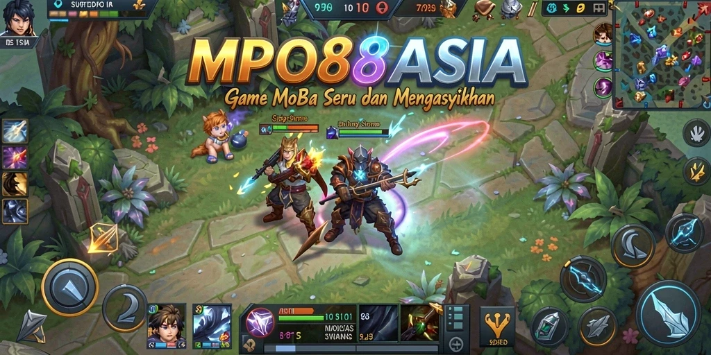 Screenshot gameplay seru dari MPO88ASIA yang menampilkan pertarungan hero.