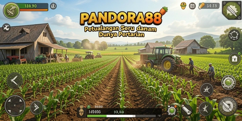 Screenshot PANDORA88 menampilkan lahan pertanian yang subur dan beragam tanaman.