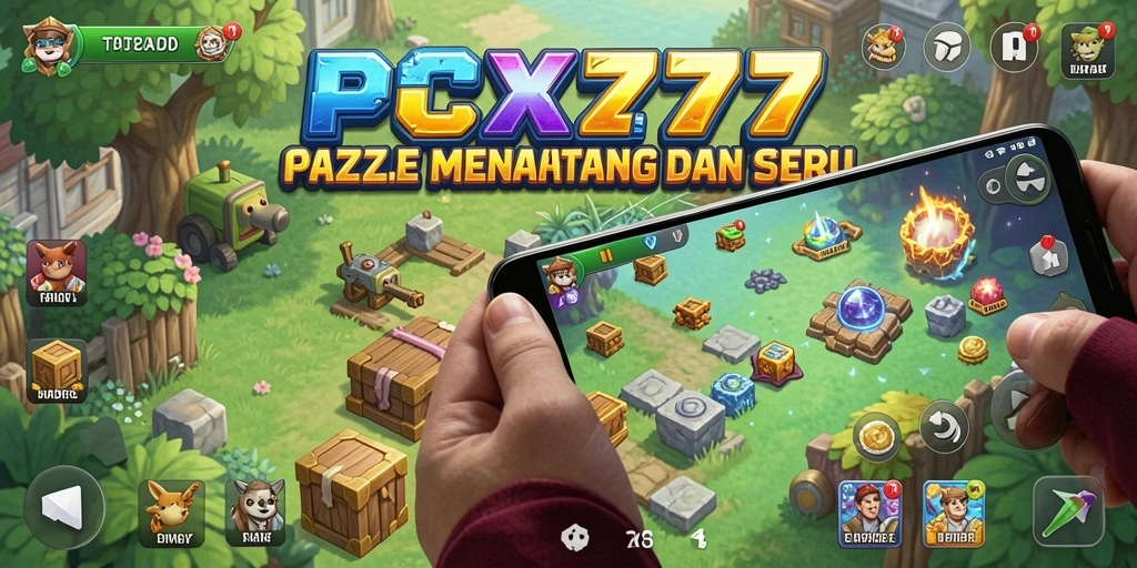 Screenshot gameplay PCX777, menampilkan tantangan Puzzle yang menarik.
