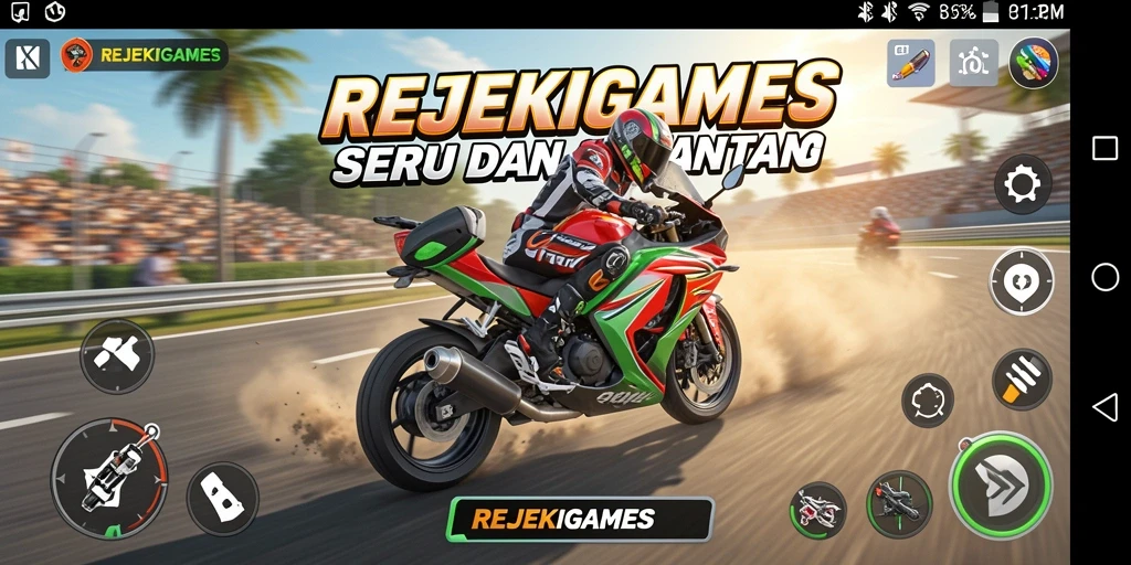 Tampilan seru balapan motor di REJEKIGAMES.