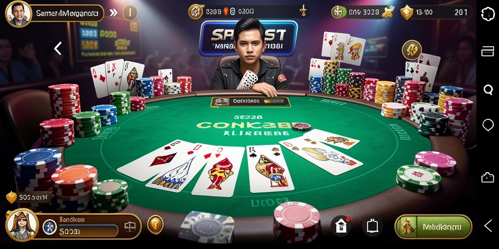Screenshot gameplay Poker di SE328 yang menampilkan aksi seru.