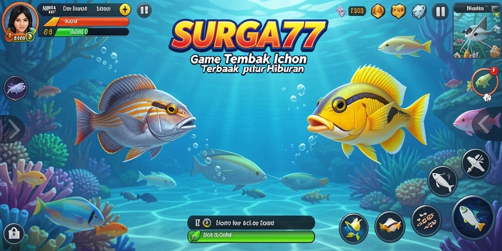 Tampilan gameplay SURGA77 yang menegangkan dalam mengincar ikan.