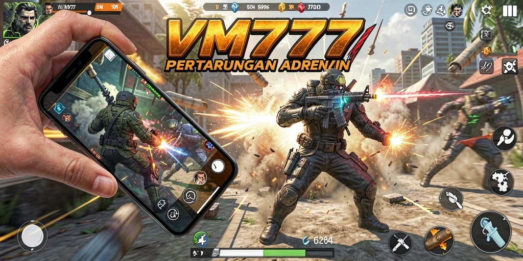 Tangkapan layar menunjukkan momen epik dalam pertempuran aksi VM777.