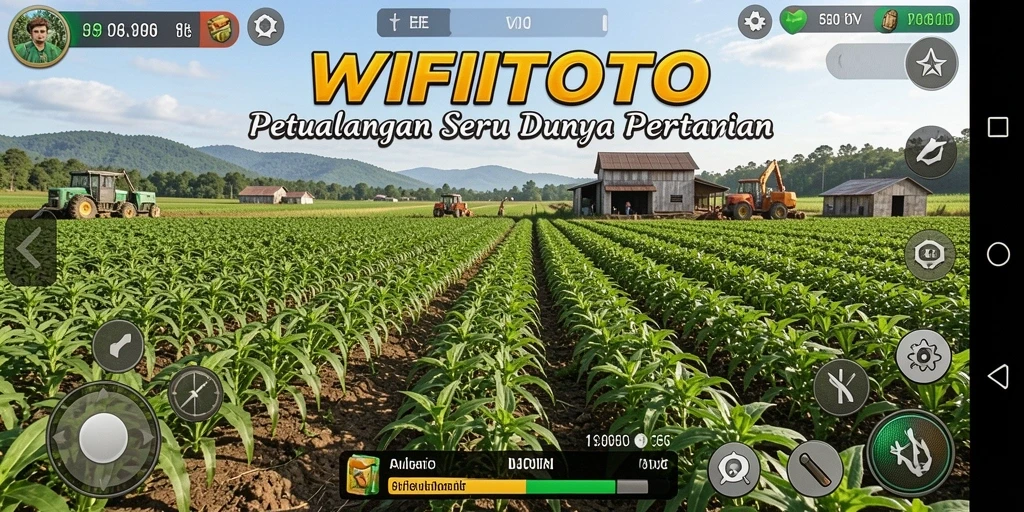 Screenshot gameplay WIFITOTO menunjukkan aktivitas bertani yang seru dan interaktif.