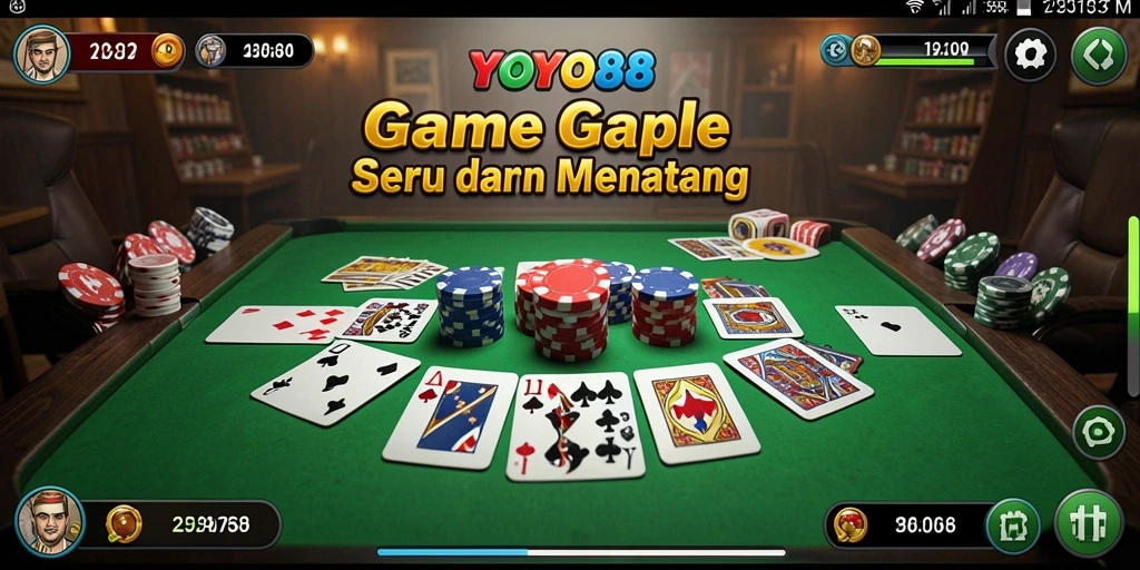 Tampilan permainan Gaple yang menarik di aplikasi YOYO88.